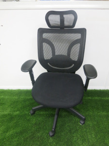 Black Mesh Adjustable Ergonomic Office Chair.