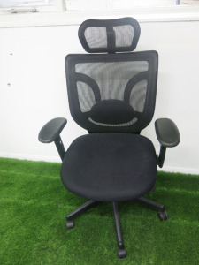 Black Mesh Adjustable Ergonomic Office Chair.