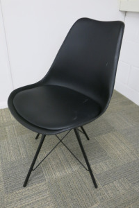 Black Eames Style Black Padded Chair.