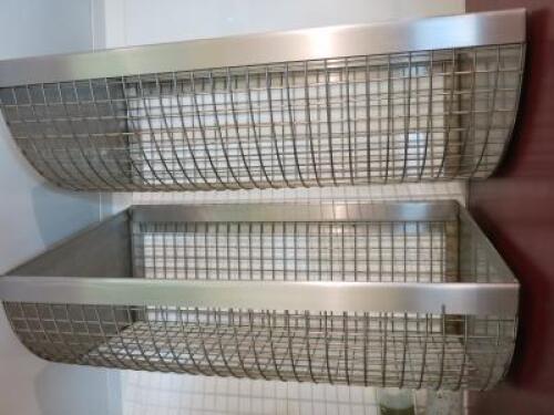 4 x Stainless Steel Basket Wall Hung Storage. Size H30cm x W72cm x D40cm