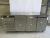 Foster Eco Pro G2 3 Door Refrigerated Prep Counter, Model EP1/3H, S/N E5445660. Size H87 x W187 x D70cm.