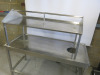 Stainless Steel Prep Table with 1 Shelf Over. Size H156 x W160 x D70cm, with Access Hole (As Viewed). - 2