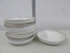 9 x White Ceramic Stone Design Shallow Bowls. Size Diameter 22cm.