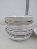 9 x White Ceramic Stone Design Shallow Bowls. Size Diameter 22cm. - 2