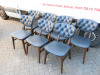 26 x Stained Wood Framed Chairs with Charcoal Grey Faux Leather Seats. - 2