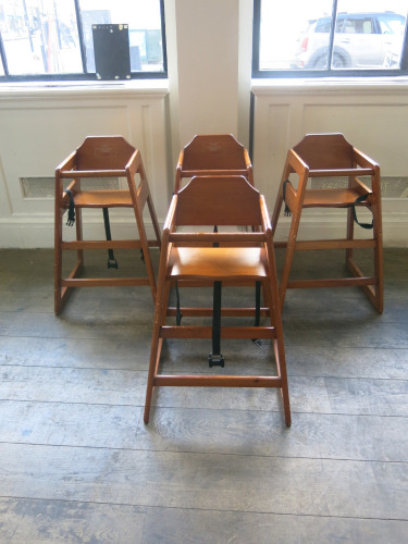 4 x Bolero Wooden Children's High Chairs.