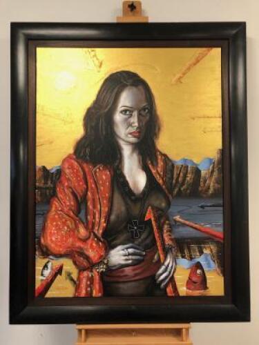 Chris Gollon (1953-2017) 'The Pre-Penitent Magdalene', Acrylic on Canvas, Signed & Dated 2003. Size 30 x 40in