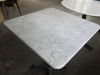 7 x Assorted Sized Marble Top Dining Tables to Include: 3 x Rectangular with Twin Metal Pedestal Legs, Size H75 x W120 x D70cm, 2 x Square with Single Metal Pedestal Legs, Size H75 x W70 x D70cm & 2 x Round Dia 75cm x Dia 120 & 90cm. - 10