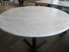 7 x Assorted Sized Marble Top Dining Tables to Include: 3 x Rectangular with Twin Metal Pedestal Legs, Size H75 x W120 x D70cm, 2 x Square with Single Metal Pedestal Legs, Size H75 x W70 x D70cm & 2 x Round Dia 75cm x Dia 120 & 90cm. - 11