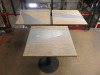 10 x Wooden Top Tables with Insert & Metal Single Pedestal Legs, Size H70 x W70 x D70cm.