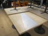10 x Wooden Top Tables with Insert & Metal Single Pedestal Legs, Size H70 x W70 x D70cm. - 6