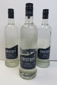 4 x Bottles of Eristoff Triple Distilled Vodka, 70cl.