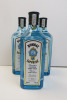 3 x Bottles of Bombay Sapphire Distilled London Dry Gin, 70cl.
