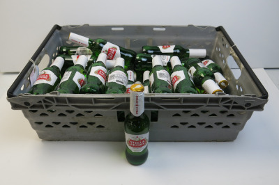 Crate Containing 35 x Bottles of Stella Artois Lager, 33cl. Crate Not Included.
