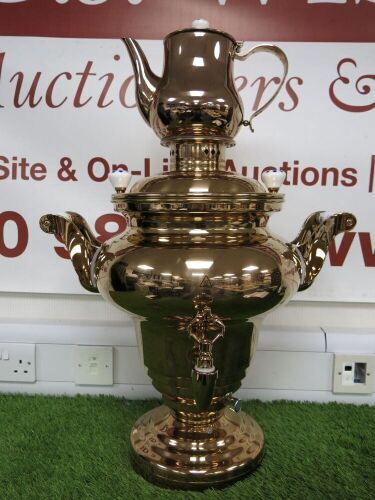 New/Unused Beem Commercial Electric Soraya Brass Effect Samowar, Size 73cm. Comes with Instruction Manual.