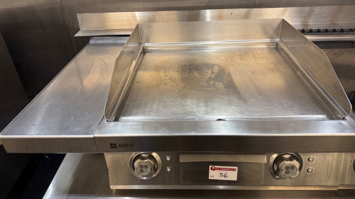 GICO Professional Stainless Steel Smooth Griddle, 3 Phase. Size H30 x W80 x D90cm. Comes with Stainless Steel Shelf.