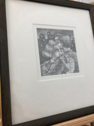 Graham McKean (1962-) 'The Embrace', Framed & Glazed Pencil on Paper, Signed, Framed. Size 11.5 x 13in