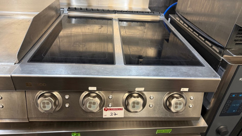GICO Professional Stainless Steel 4 Zone Induction Hob, S/N 0085, YOM 2025, 3 Phase. Size H30 x W80 x D90cm.