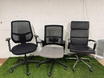 3 x Assorted Office Swivel Chairs.