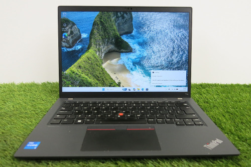 Lenovo Thinkpad T14 Gen 4 14" Laptop, Running Windows 11 Pro, Intel Core i5-1335U, 16GB RAM, 477GB Storage, with Power Supply.