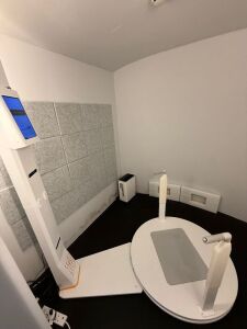 Fit 3D Pro Body Scanner, S/N 10024409 with Turntable, S/N 70024409. Windows Tablet Running Windows 10, Intel Celeron N4120, CPU @ 1.10GHz, 6GB RAM, 116GB Storage. NOTE: Hardware only, software not included and requires registering by the buyer at there co
