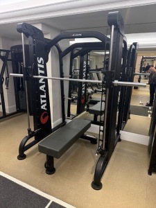Atlantis E-155, Smith Machine, S/N 96507 with Flat Bench, S/N 86521.