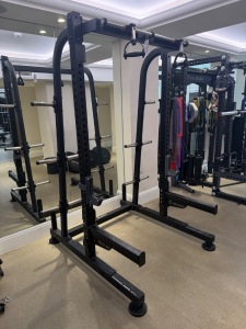 Atlantis Half Rack, S/N 96548 with Fitted Pull Up Attachment, S/N 109500. Comes with Atlantis Step Platform.