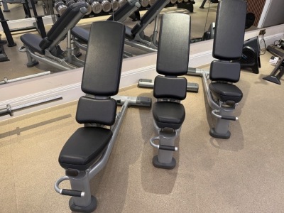 3 x Life Fitness Adjustable Free-weight Benches, Model SMAB.