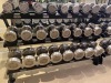 2 x Watson Bespoke Made for 'The Body Lab' Dumbbell Racks with 24 x Pairs of Solid Stainless Steel Dumbbells 4kg-60kg. Total Weight Approx 1400kg with Racks. - 2