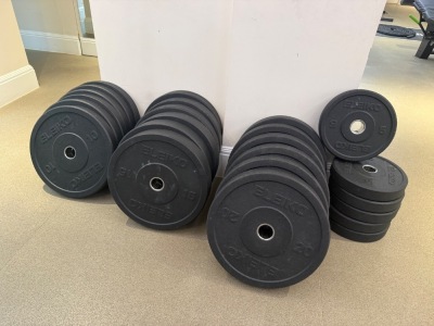Eleiko XF Bumper Plate Set of 24 to Include: 6 x 20kg / 6 x 15kg / 6 x 10kg / 6 x 5kg.