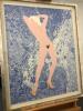 Edward Piper (1938-1990) 'Nude 5 Marbled Blue & Orange', Signed, Glazed & Framed Coloured Lithograph, Limited Edition 22/70 with Messum's Label. Size 27 x 22in