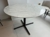 Camerich Vary 12, Carrera Marble Dining Table. Size Dia 100cm.