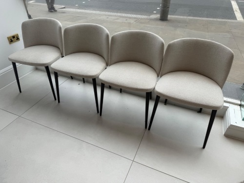 Set of 4 x Camerich Ballet Dining Chairs on Black Metal Base in Colour Morgan 02.