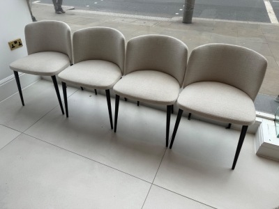 Set of 4 x Camerich Ballet Dining Chairs on Black Metal Base in Colour Morgan 02.