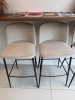 Set of 3 x Camerich Ballet Stools on Black Metal Base in Colour Morgan 02. - 2