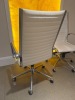 2 x Office Furniture White Leather & Chrome High Back Office Chairs. - 3