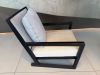 Pair of Camerich Black Walnut Framed Lounge Chairs with Cushions. NOTE: missing 2 x Covers, damaged, requires restoration. - 3