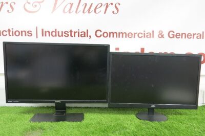 4 x Monitors to Include: 1 x Benq 23.5" GW2470, 1 x AOC E2270Sw, 1 x 21.5" Dell SE221GH, & 1 x Dell 17" E1715Sc. Comes with Power Supply.
