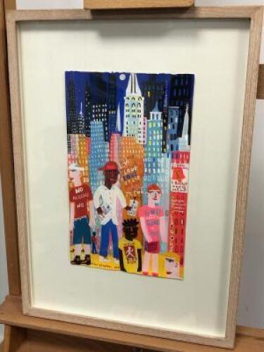 Christopher Corr (1955-) 'Sky Scrapers', Gouache on Paper, Signed, Framed & Glazed. Size 6.5 x 11.5in