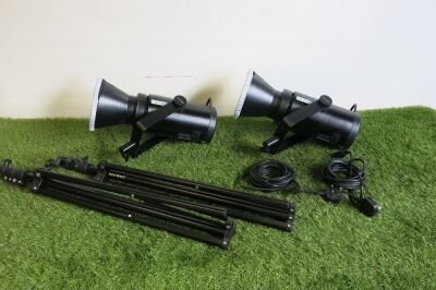 Pair of Neewer Bi-Colour LED Video Lights, Model CB200B. Comes with 2 x Tripods & Power Supplies.