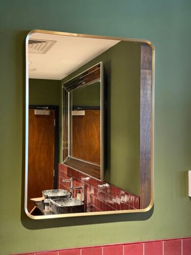 Brass Effect Mirror, Size 60 x 80cm.