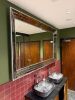Large Silver Bevel Edged Faceted Framed Mirror, Size 115 x 186cm.