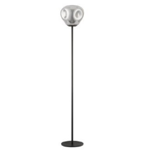 Impex Lighting Chrome Glass & Black Floor Lamp, Product Code PG08/01/FL/CH/BLK, 1 x E14 Bulb. Size Dia 33cm x H160cm, Weight 8.7kg. RRP &pound;400.00.