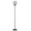 Impex Lighting Chrome Glass & Black Floor Lamp, Product Code PG08/01/FL/CH/BLK, 1 x E14 Bulb. Size Dia 33cm x H160cm, Weight 8.7kg. RRP &pound;400.00.