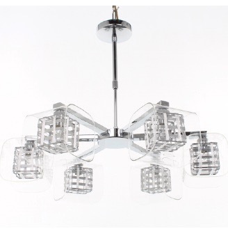 Impex Lighting Glass Weaved Wire Cube Ceiling Light, Product Code PGH15/06/CH, 6 x G9 Bulbs. Size Dia 60cm x H19cm, Weight 4kg. RRP &pound;368.00.