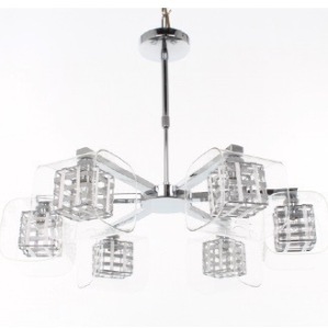 Impex Lighting Glass Weaved Wire Cube Ceiling Light, Product Code PGH15/06/CH, 6 x G9 Bulbs. Size Dia 60cm x H19cm, Weight 4kg. RRP &pound;368.00.