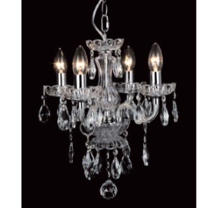 Impex Lighting 4lt Clear Crystal Ceiling Light, Product Code CF93/04/CLR, 4 x SES Bulbs. Size Dia 35cm x H40cm, Weight 3kg. RRP &pound;300.00.