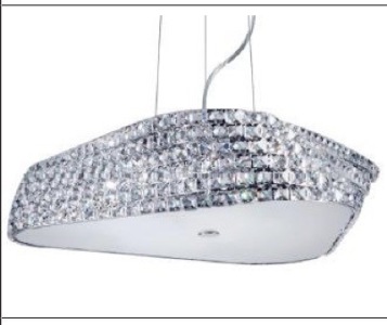 Impex Ceiling Light, Chrome Clear K9 Crystal, Product Code CFH1131/06/CLR/CH, 6 x 33W (G9) Bulbs. Size Dia 55cm x H14cm, Weight 9kg. Bulb not Included. RRP &pound;593.00.