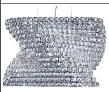 Impex Ceiling Light, Large Chrome Clear K9 Crystal, Product Code CFH1131/06/L/CLR, 6 x 33W (G9) Bulbs. Size Dia 44cm x H32cm, Weight 12.3kg. Bulb not Included. RRP &pound;790.00.