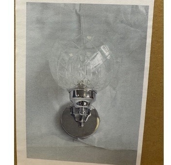 Impex Wall Light, Textured Glass Shade, Product Code WL9316. Bulb not Included. RRP &pound;65.00.